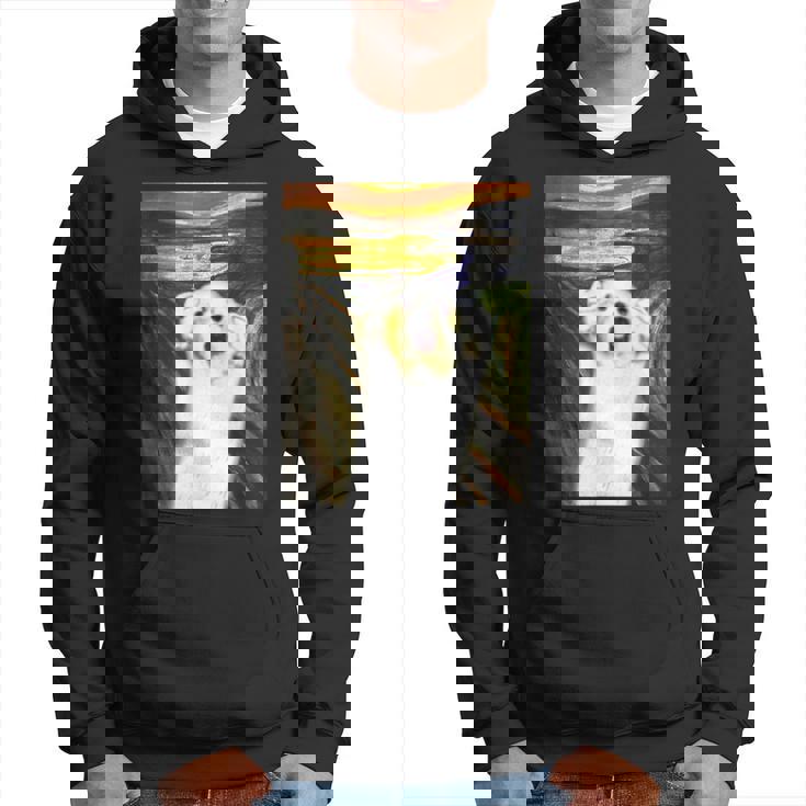 マルチーズ 面白いtシャツ 犬 ムンクの叫び かわいい メンズ 子供 おもしろ 服 グッズ ネタ わんこ パーカー