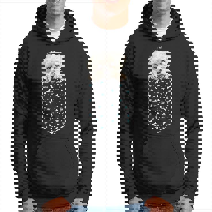 マルチーズ犬ポケット子犬の顔ペット愛好家 パーカー