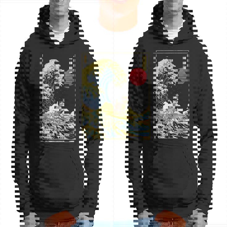 ミニチュア シュナウザー 和 神奈川波 おもしろ サーフ 犬 パーカー