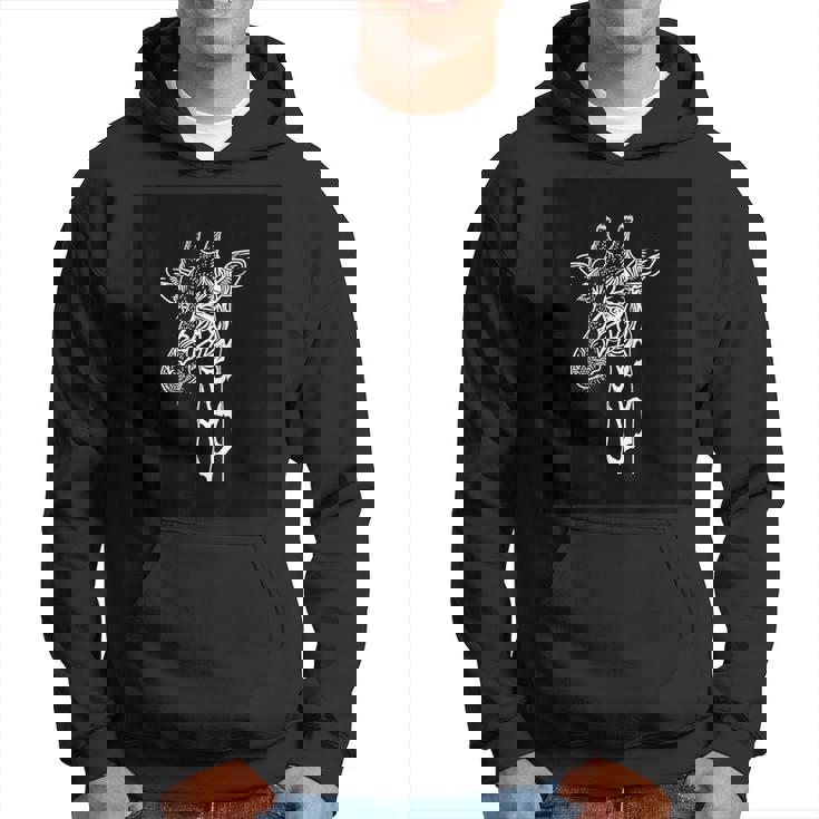 ミニマリストなブラック&ホワイトのキリンデザイン。 パーカー