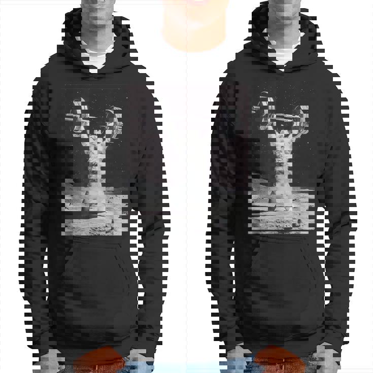 ムーンキャット 筋トレ 猫 フィットネス ジム ウェイトリフティング トレーニング 面白い猫 おもしろ パーカー