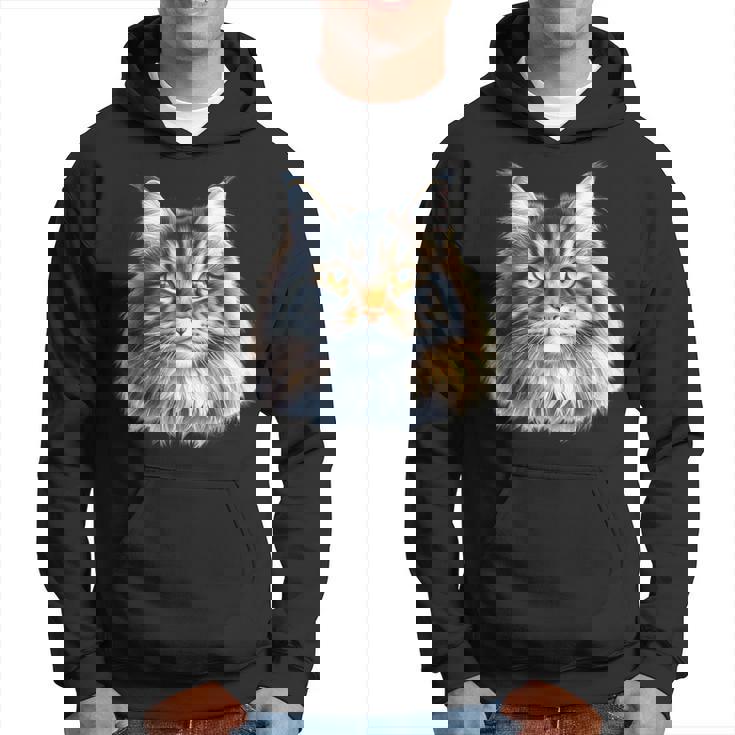 メインクーン 猫の肖像画 パーカー