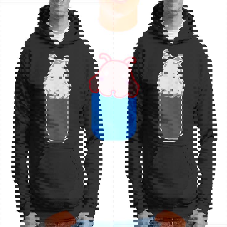 メンダコ（いん ざ ポケット）ワンポイント 胸【どうぶつフレンズ】ゆるくて かわいい 動物 グッズ イラスト 面白い パーカー