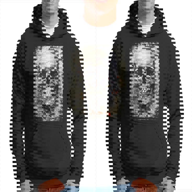 モダンなヒップホップ、レトロ、ヴィンテージ、エッジの効いた Y2k Hip Hop アーバン ストリートウェア、スカル パーカー