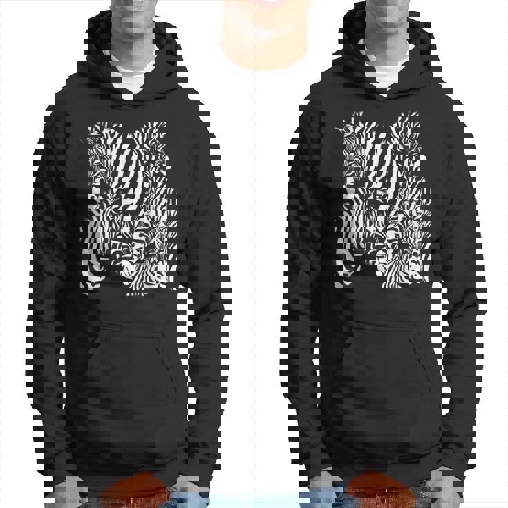 モノクロゼブラ柄アフリカサファリ動物野生生物 パーカー