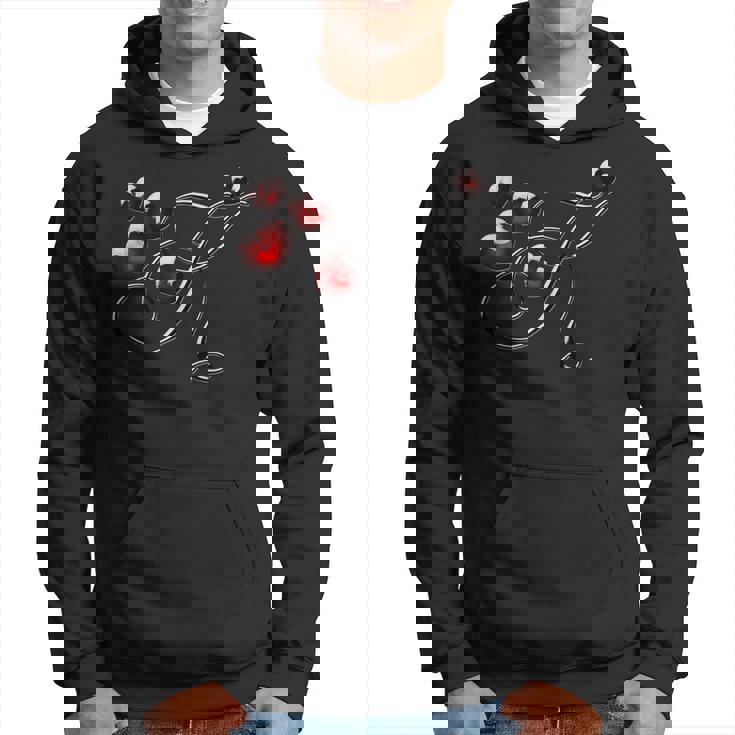 モノグラム イニシャル文字 K ラブ ハート パーカー