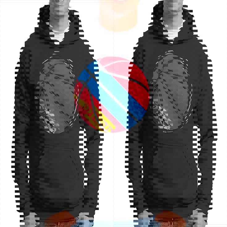 モンゴルの国旗が付いたバスケットボールボール パーカー