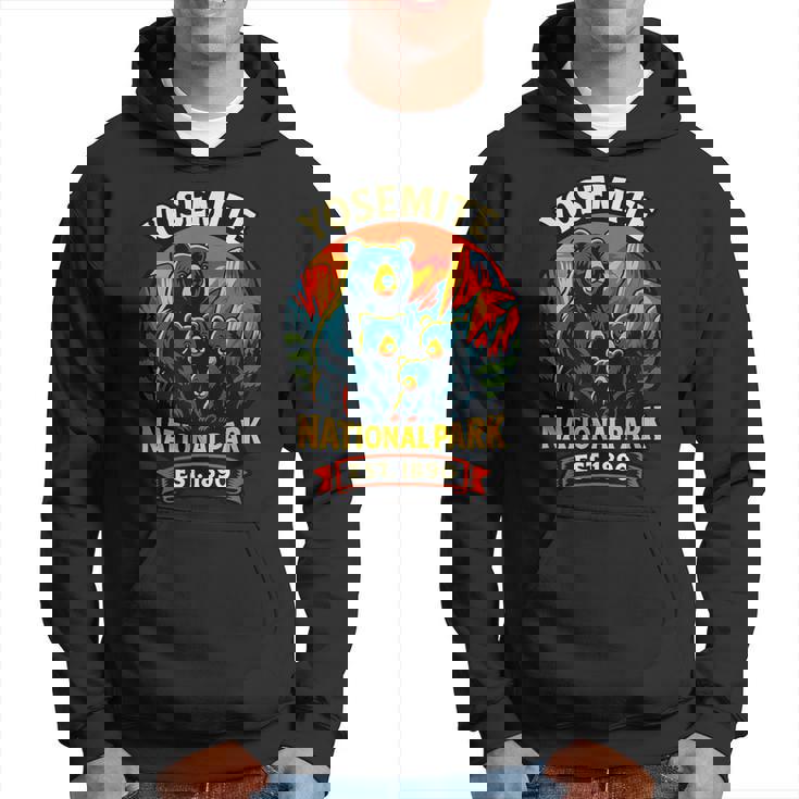 ヨセミテ国立公園 クマの家族 Est 1890 サンセットアート パーカー