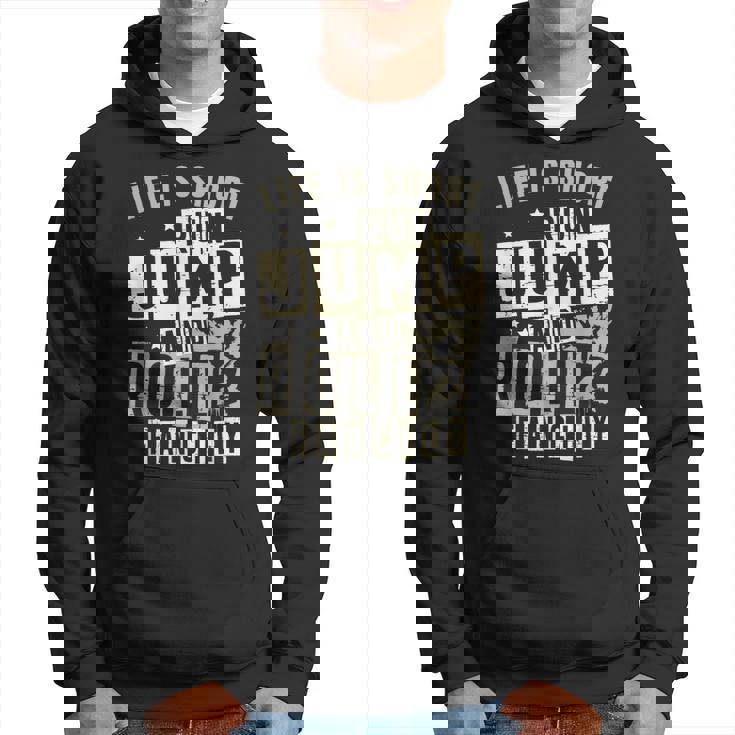 ライフ イズ ショート ラン ジャンプ アンド ロール 派手なフリーランニング パルクール パーカー