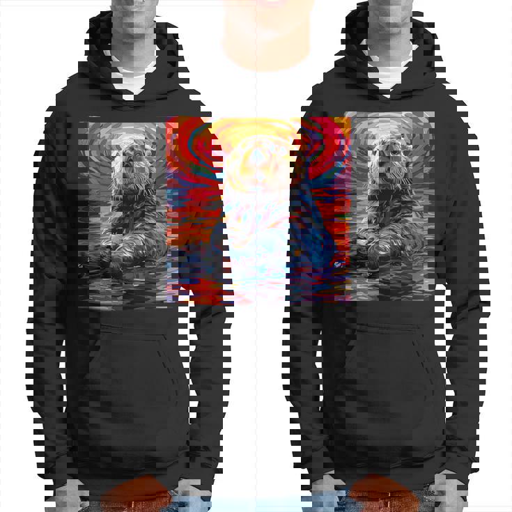 ラッコ カラフル グラフィック パーカー