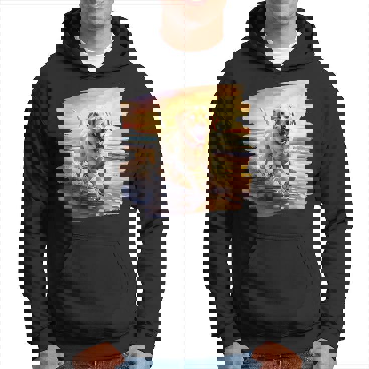 ラブラドールオンザビーチ、ラボ、犬、ラブラドール子犬 パーカー