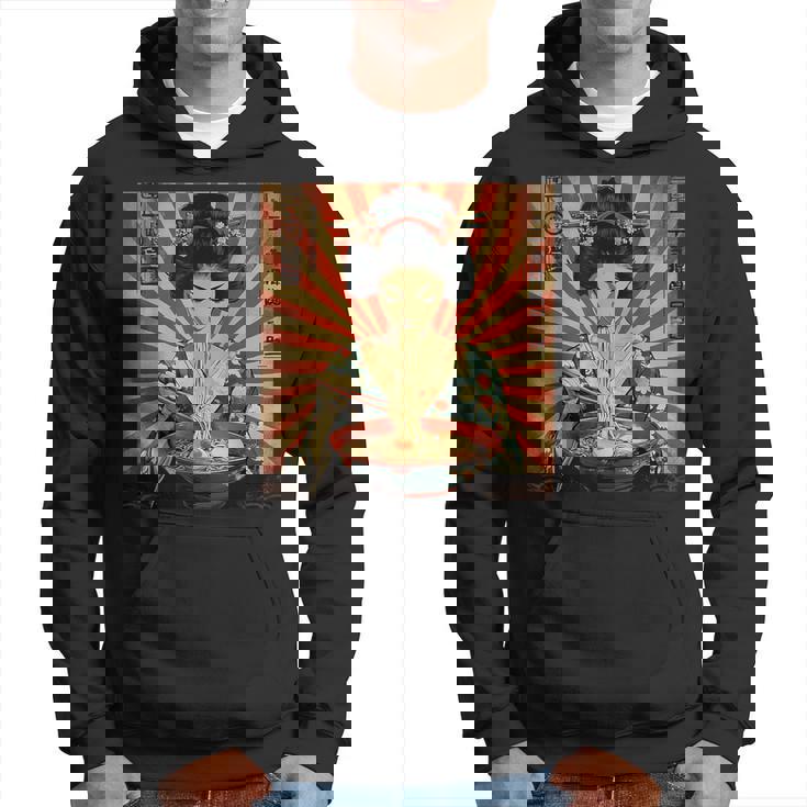 ラーメンをすする芸者 パーカー