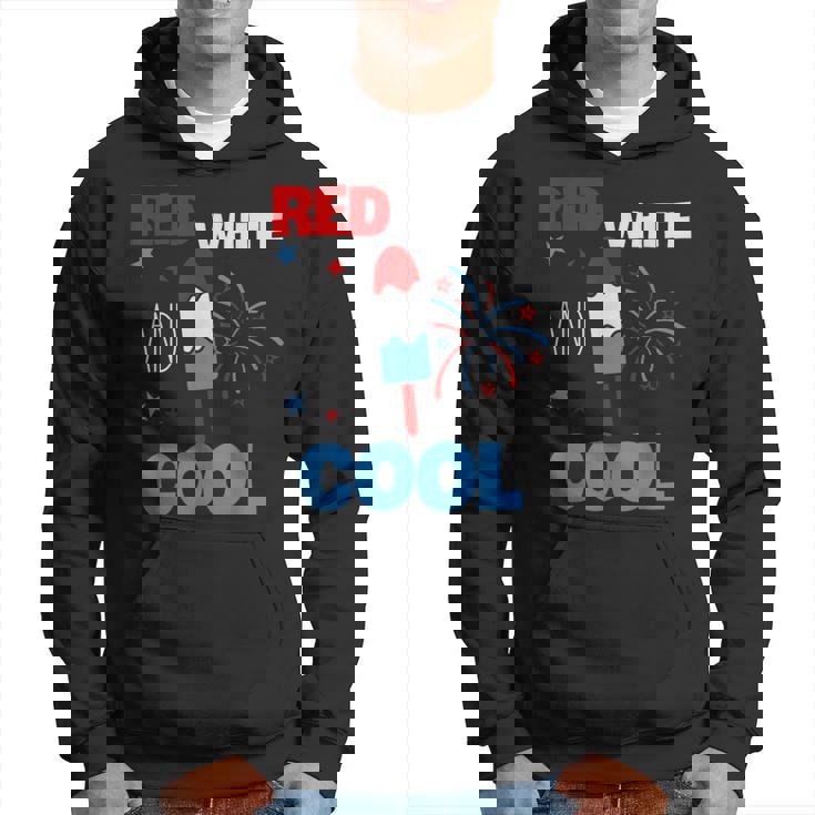 レッド ホワイト クールなアメリカ国旗 アイスキャンディー 面白い 7月4日 パーカー