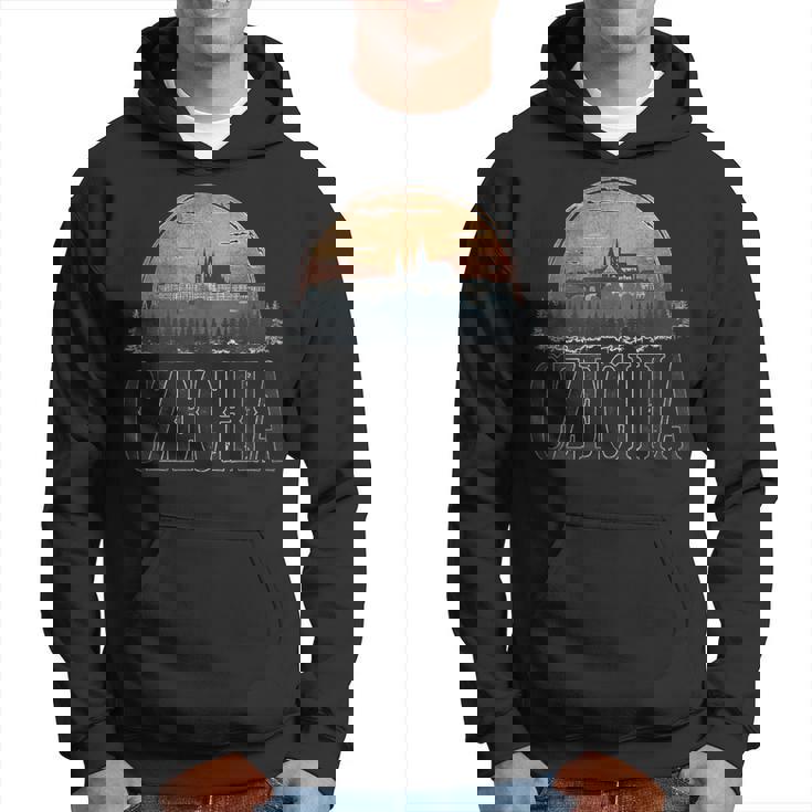 レトロ チェコ 風景 ヴィンテージ お土産 パーカー