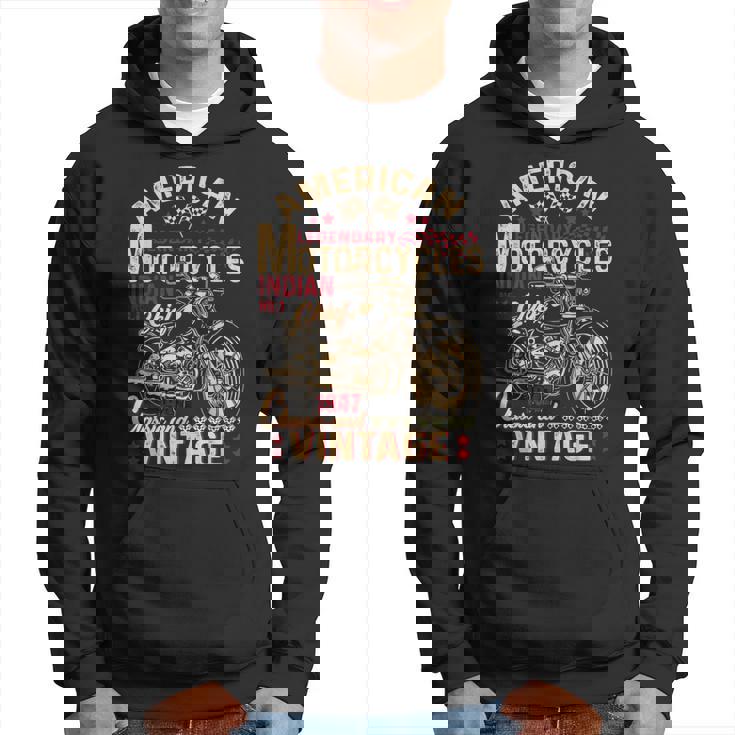 レトロ ヴィンテージ アメリカン オートバイ インディアン オールドバイカー 面白い パーカー