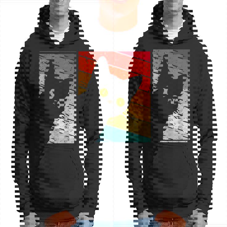 レトロな黒猫、ヴィンテージスタイルの黒猫。 パーカー