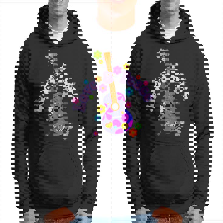 レトロフラワーパワーギター-ラブアンドピース2-ファンファン パーカー