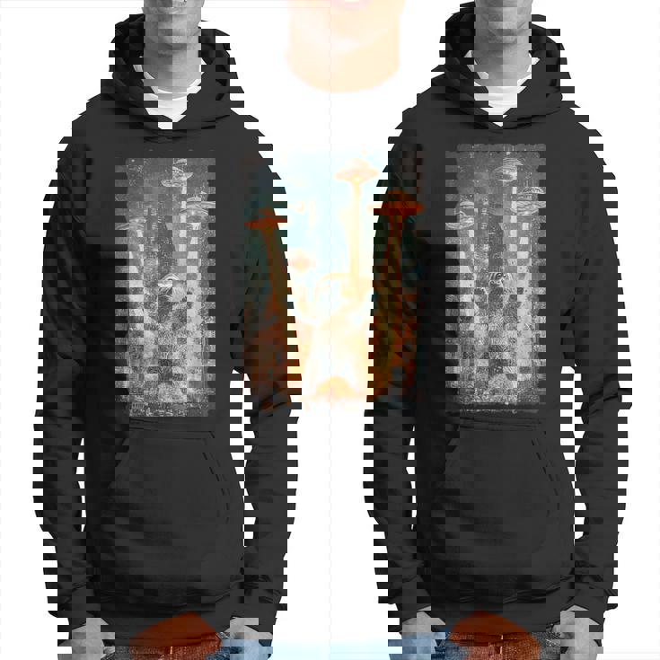 レトロ日本アニメ怪獣モンスターナマケモノセルフィー東京ufo パーカー