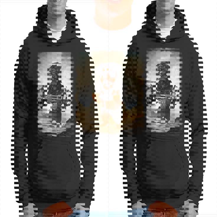 ロットワイラー 犬の筋トレ ウェイトリフティング パーカー