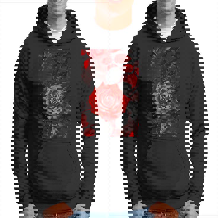 ロマンティックローズ レッド 美的 ゴシックローズ パーカー