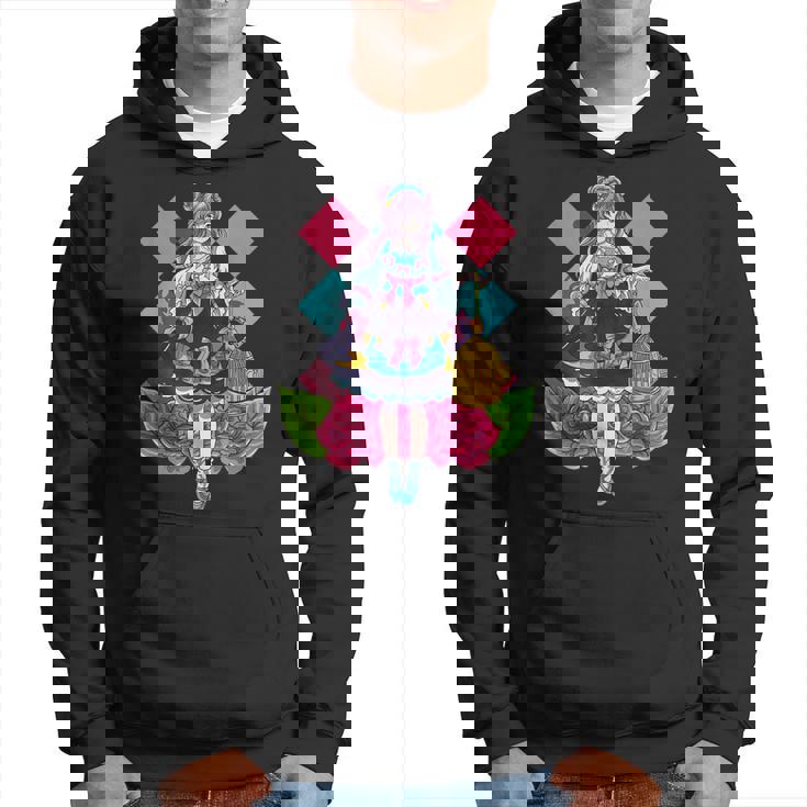 ロリータファッションをテーマにした鳥かごアニメデザイン パーカー