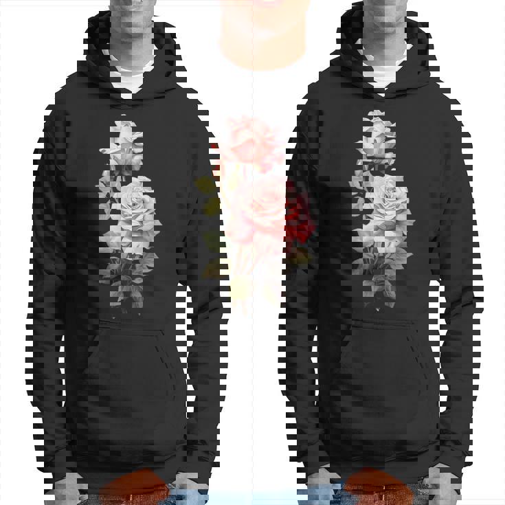 ローズシャツ 美しいピンクのバラとつぼみ パーカー