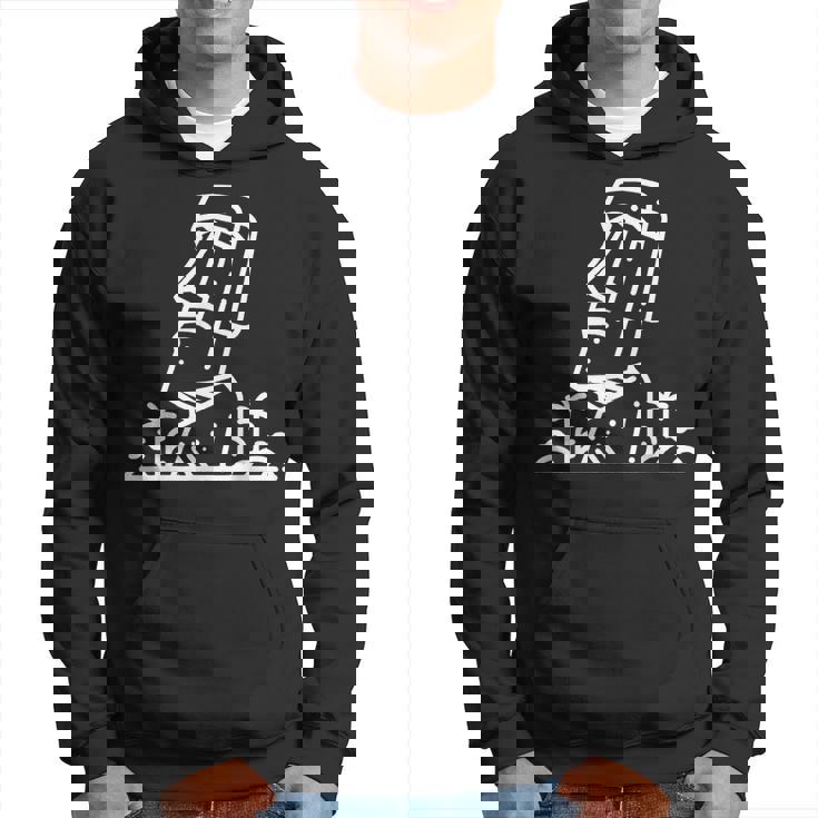 ワンラインアート モアイ像 パーカー