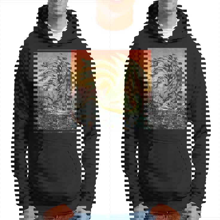 ヴィンテージ ドラゴンキング ギドラ アート 夕日 日本人 キッズ 男性 パーカー