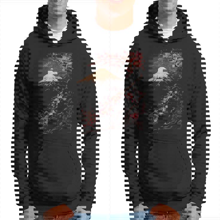 ヴィンテージ 桜 富士山 日本アート 日本 グラフィック パーカー