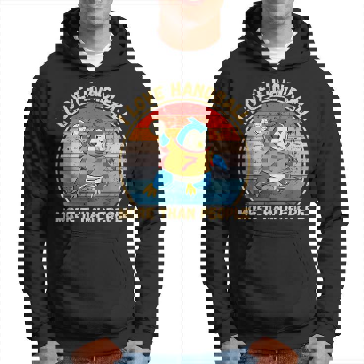 ヴィンテージペンギン I Love Handball More Than People パーカー