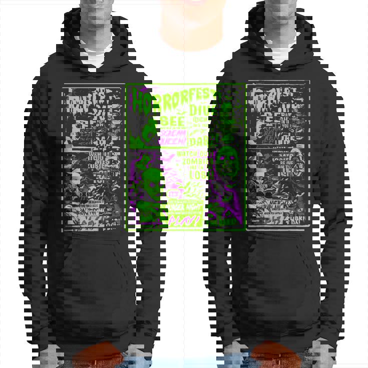 ヴィンテージホラーフェス ハロウィン映画ポスター オールドタイムホラー パーカー