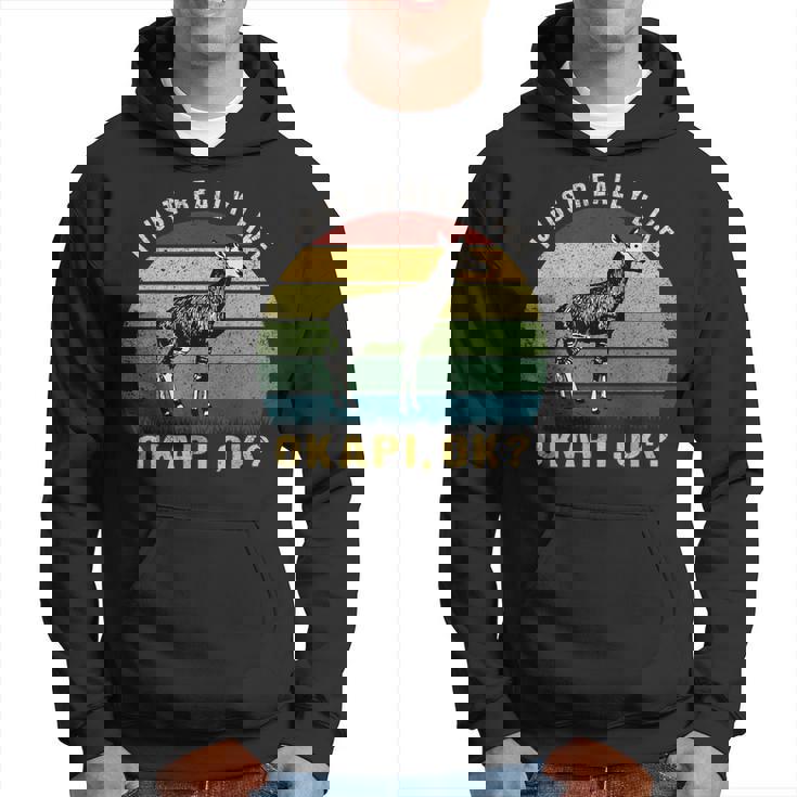 ヴィンテージレトロオカピ動物tシャツ I Just Really Like Okapi Ok パーカー