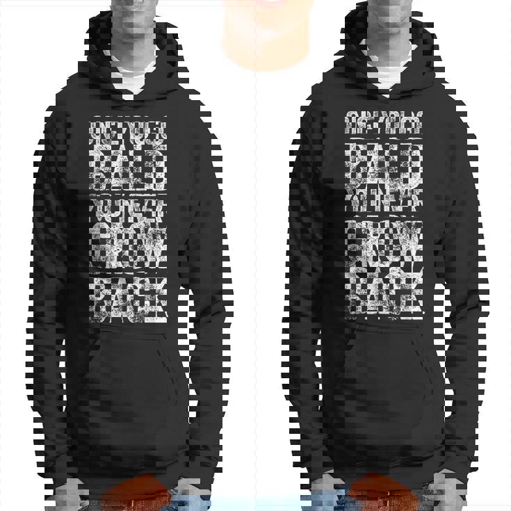 一度ハゲたらまた成長する、面白いハゲメンズ無毛デザイン パーカー