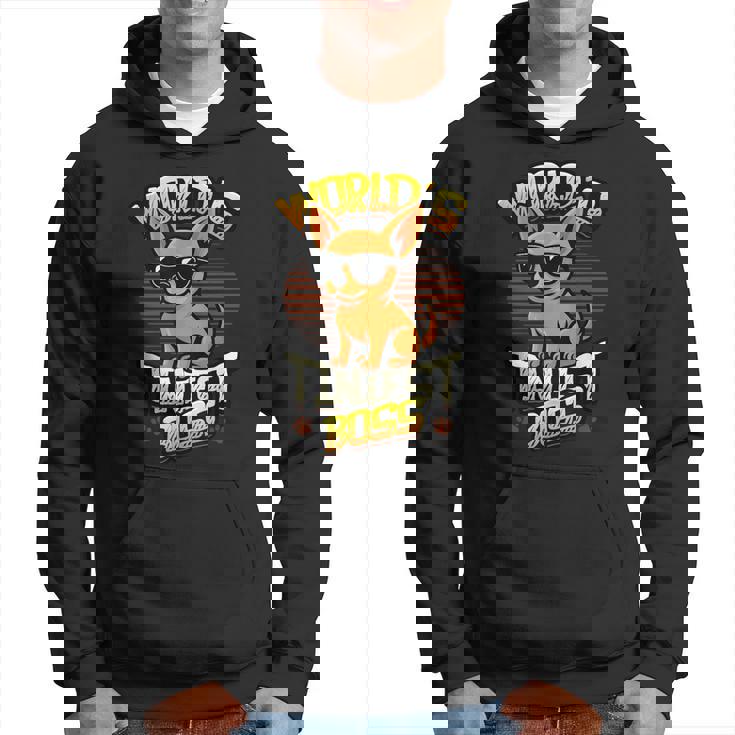 世界で最も小さなボス面白いチワワ パーカー