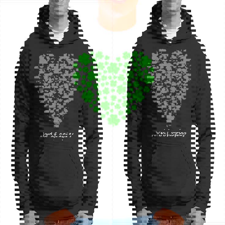 世界中の幸せを願う 可愛い ハート クローバー 反戦 平和 パーカー