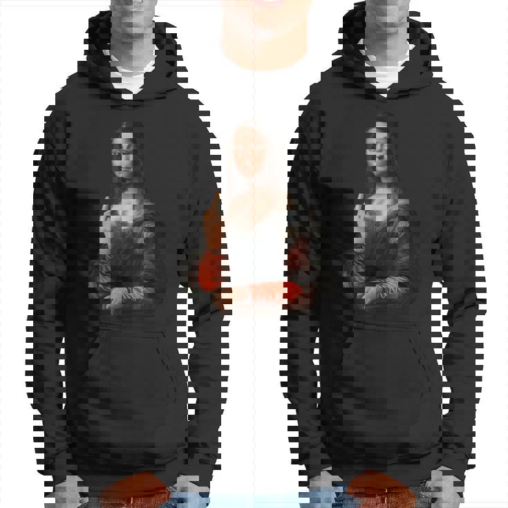 中指軽量グラフィックのモナリザ パーカー