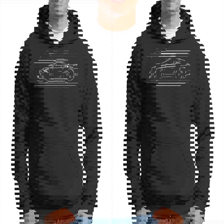 伝説のスポーツカーtシャツ アイコニックな911シルエットデザイン パーカー