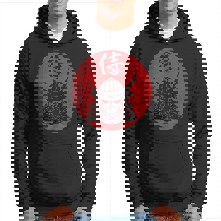 侍の戦士の兜日本の漢字-黒 パーカー