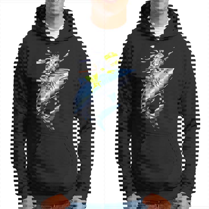 侍ニンジャカエルがサメに乗る日本の戦士面白い パーカー