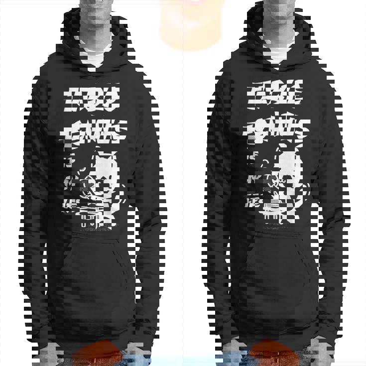 卓球をするクールな猫 パーカー