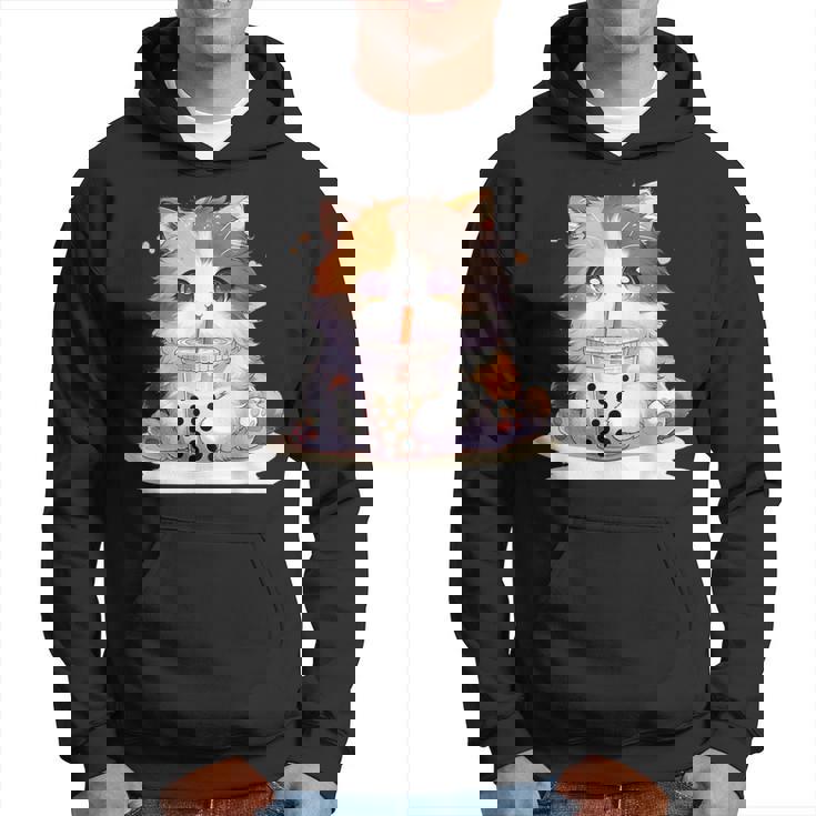 原宿竹下通りの可愛い子猫 アニメ好き オタクを癒すタピオカ茶 パーカー