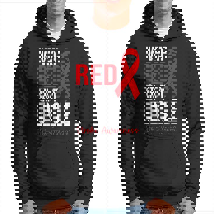 叔父さんの脳卒中啓発のために赤を着ています パーカー