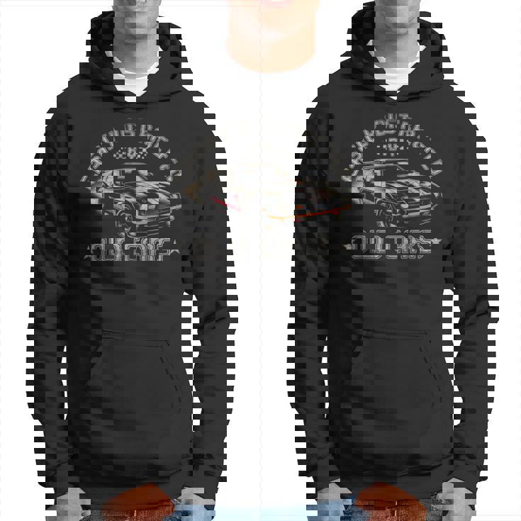 古い車から少し気が散る面白いヴィンテージクラシックカー パーカー