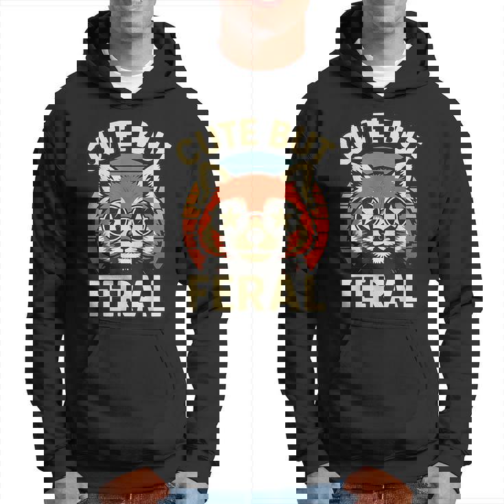 可愛いけどフェラル 面白い レトロ ビンテージ 星 シェード レッサーパンダ パーカー