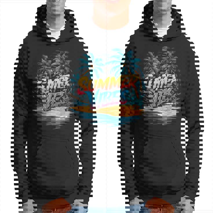 夏 バイブ トロピカル ビーチ ヤシの木 オーシャン サンシャイン パーカー