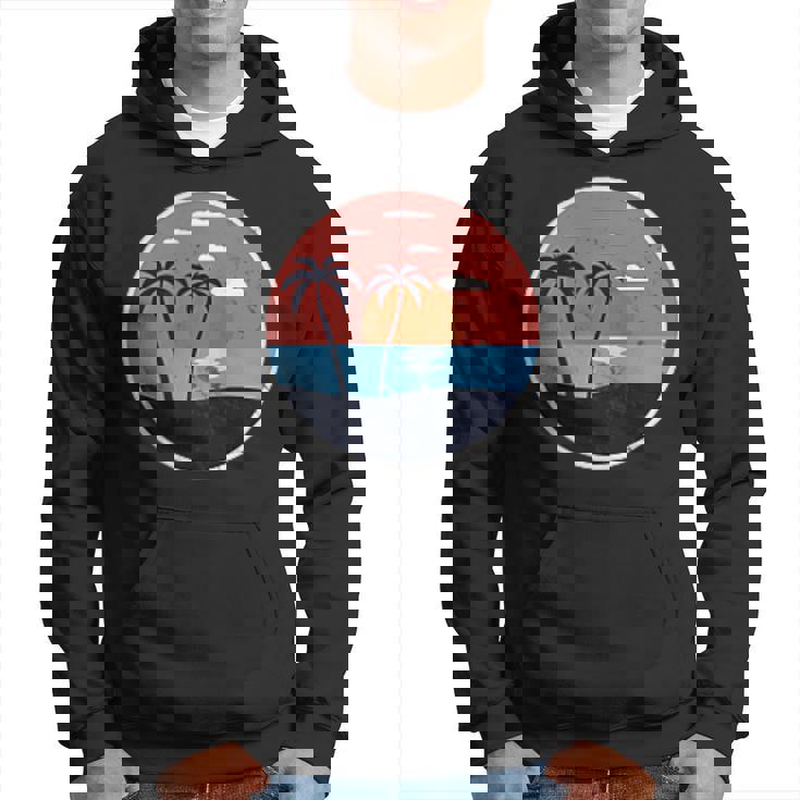 夏のビーチパームグラフィックポケットパッチバッジアイコンミニマリスト。 パーカー