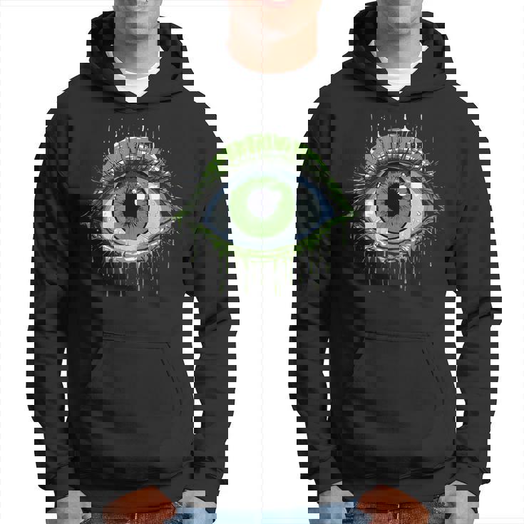 大きな緑の目玉 パーカー