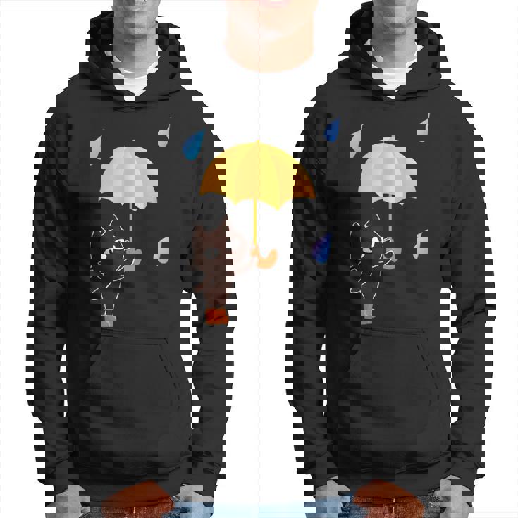 大人かわいい絵本の猫 雨の日 パーカー