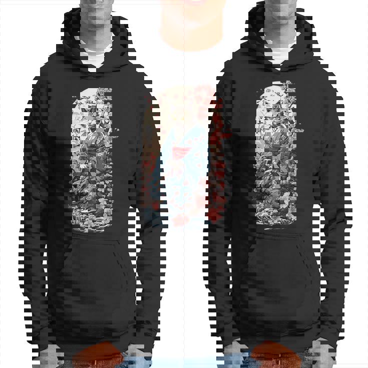 妖怪猫 着物美桜風 パーカー