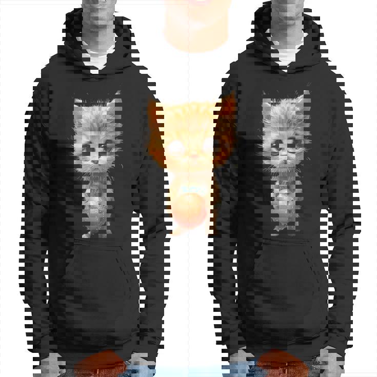 子猫、茶トラ、かわいい、おもしろい、癒し、ビーチ、ボール、砂浜、夏、海、ビーチボール、可愛い パーカー